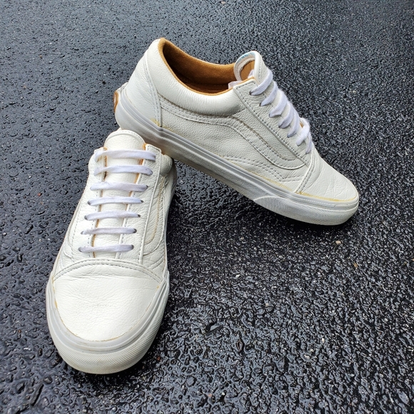 triple white high top vans